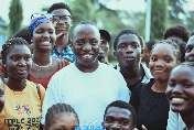 UNIBEN students with Niyi Adesanya