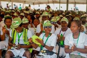 Corps members cheering at Inspiration Day